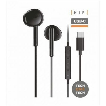 Auriculares intrauditivos tech one tech eartech tec1302/ con micrófono/ usb tipo-c/ negros