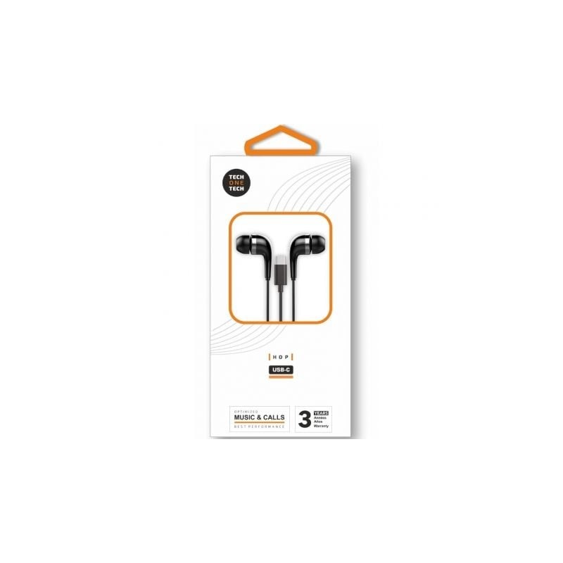 Auriculares intrauditivos tech one tech eartech tec1305/ con micrófono/ usb tipo-c/ negros