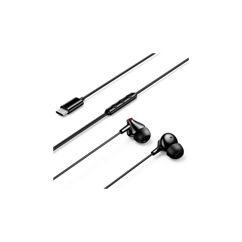 Auriculares intrauditivos vention echo lite usb-c in-ear/ con micrófono/ usb tipo-c/ negros