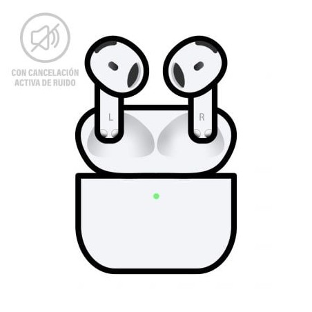 Auriculares bluetooth apple airpods v4 4a generacion/ cancelacion de ruido