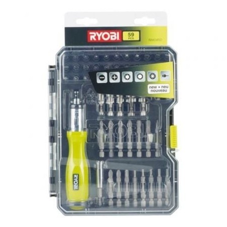 Estuche de 59 puntas para atornillar ryobi rak59sd / incluye destornillador