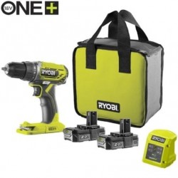 Taladro-atornillador sin cable ryobi one+ r18dd2-220s/ 2 baterías 18v 2,0 ah/ cargador 1,5 a/ bolsa de transporte