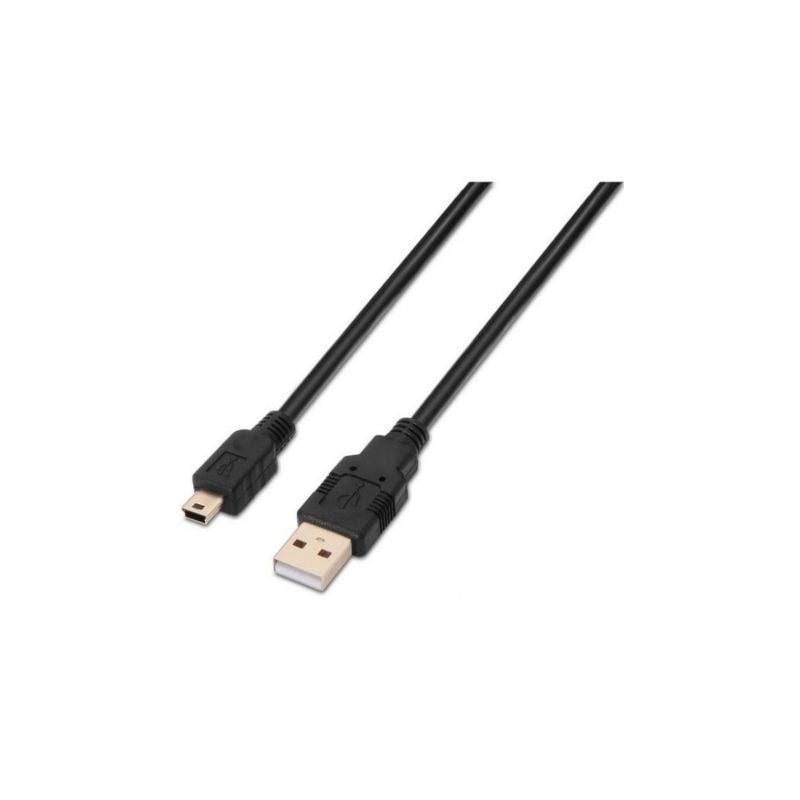 Cable usb 2.0 aisens a101-0026/ usb macho - miniusb macho/ hasta 2.5w/ 60mbps/ 3m/ negro