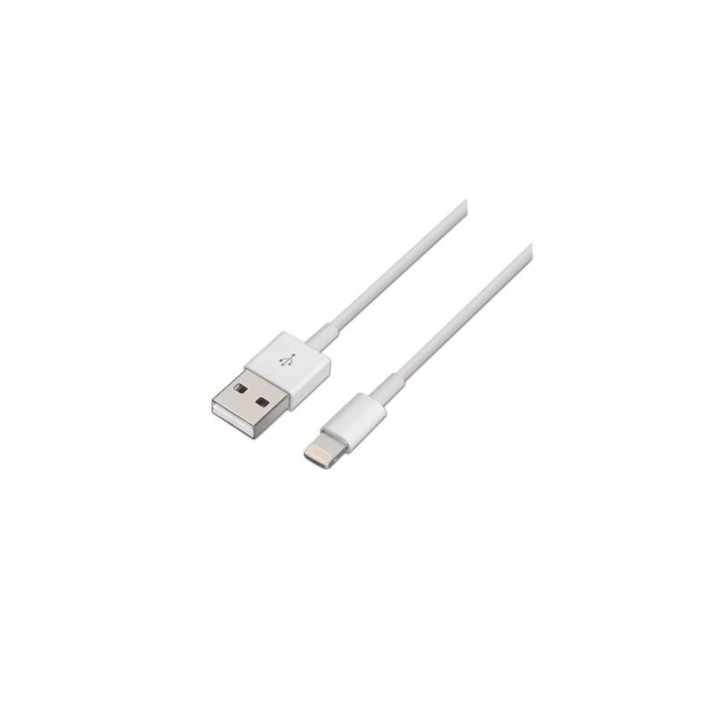 Cable usb 2.0 lightning aisens a102-0036/ usb macho - lightning macho/ 2m/ blanco