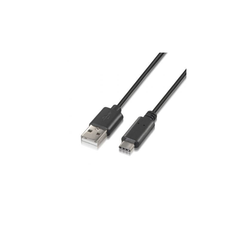 Cable usb 2.0 tipo-c aisens a107-0051/ usb tipo-c macho - usb macho/ 480mbps/ 1m/ negro