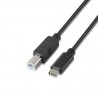Cable usb 2.0  impresora aisens a107-0054/ usb tipo-c macho - usb tipo-b macho/ 480mbps/ 2m/ negro