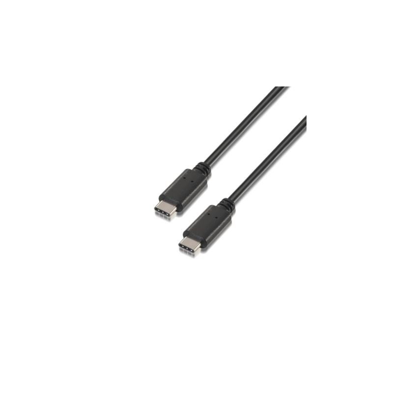 Cable usb 2.0 tipo-c aisens a107-0057/ usb tipo-c macho - usb tipo-c macho/ 480mbps/ 2m/ negro