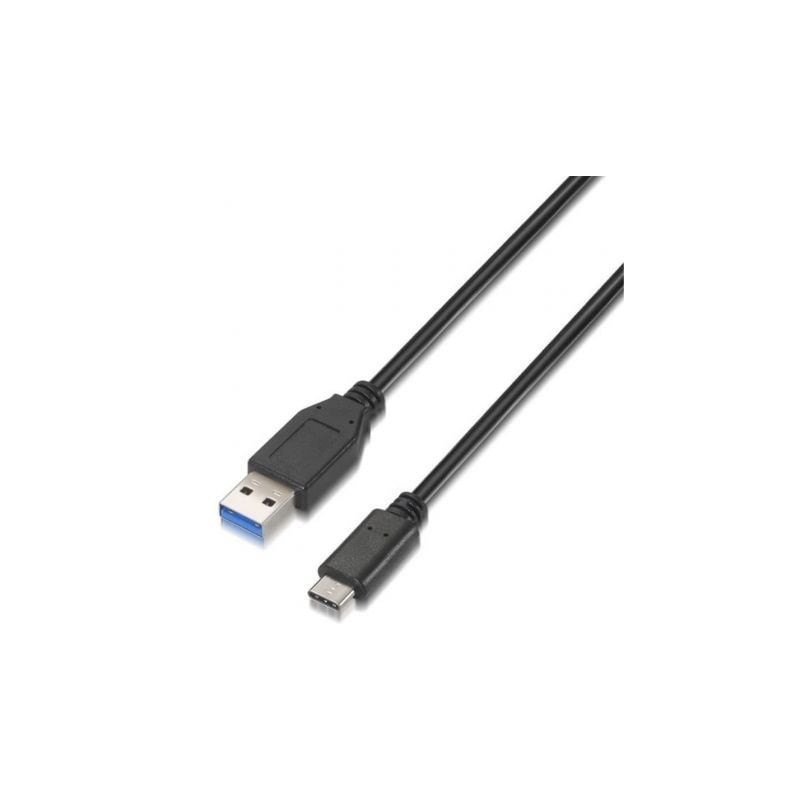 Cable usb 3.1 tipo-c aisens a107-0060/ usb tipo-c macho - usb macho/ 10gbps/ 1m/ negro