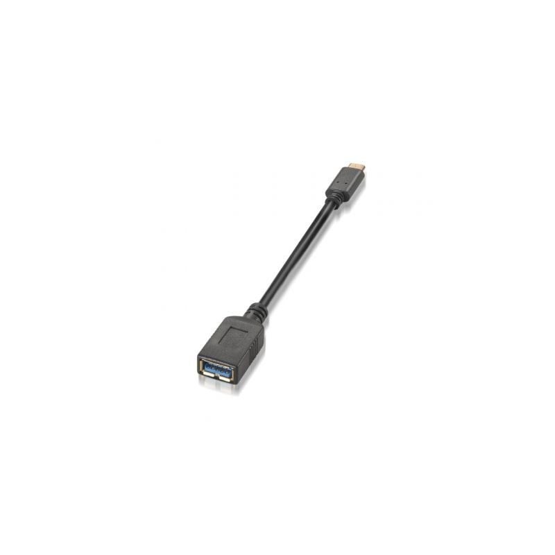 Cable usb 3.1 tipo-c aisens a107-0062/ usb tipo-c macho - usb hembra/ 5gbps/ 15cm/ negro
