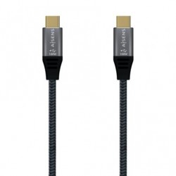 Cable usb 2.0 tipo-c aisens a107-0628 5a 100w/ usb tipo-c macho - usb tipo-c macho/ hasta 100w/ 480mbps/ 1m/ gris