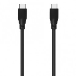 Cable usb 3.2 tipo-c aisens a107-0704 20gbps 5a 100w/ usb tipo-c macho - usb tipo-c macho/ hasta 100w/ 20gbps/ 2m/ negro