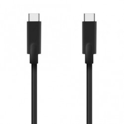 Cable usb 3.2 tipo-c aisens a107-0706 5gbps 3a 60w/ usb tipo-c macho - usb tipo-c macho/ hasta 60w/ 5gbps/ 4m/ negro