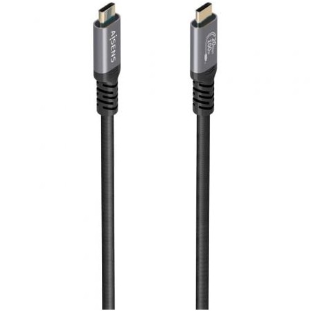 Cable usb 3.2 tipo-c aisens a107-0988/ usb tipo-c macho - usb tipo-c macho/ hasta 100w/ 20gbps/ 3m/ negro