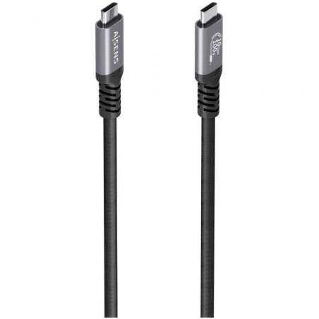 Cable usb 3.2 tipo-c aisens a107-0990/ usb tipo-c macho - usb tipo-c macho/ hasta 100w/ 10gbps/ 5m/ negro
