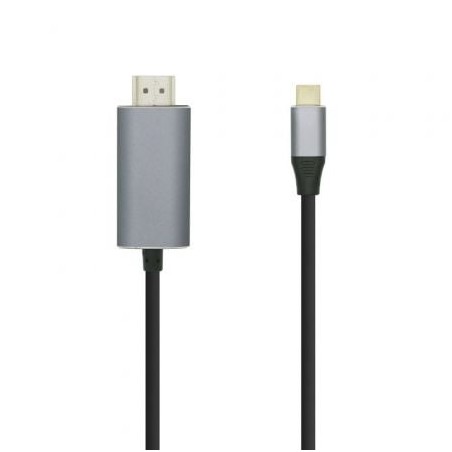 Cable conversor aisens a109-0392/ usb tipo-c macho - hdmi macho/ hasta 27w/ 1250mbps/ 80cm/ negro