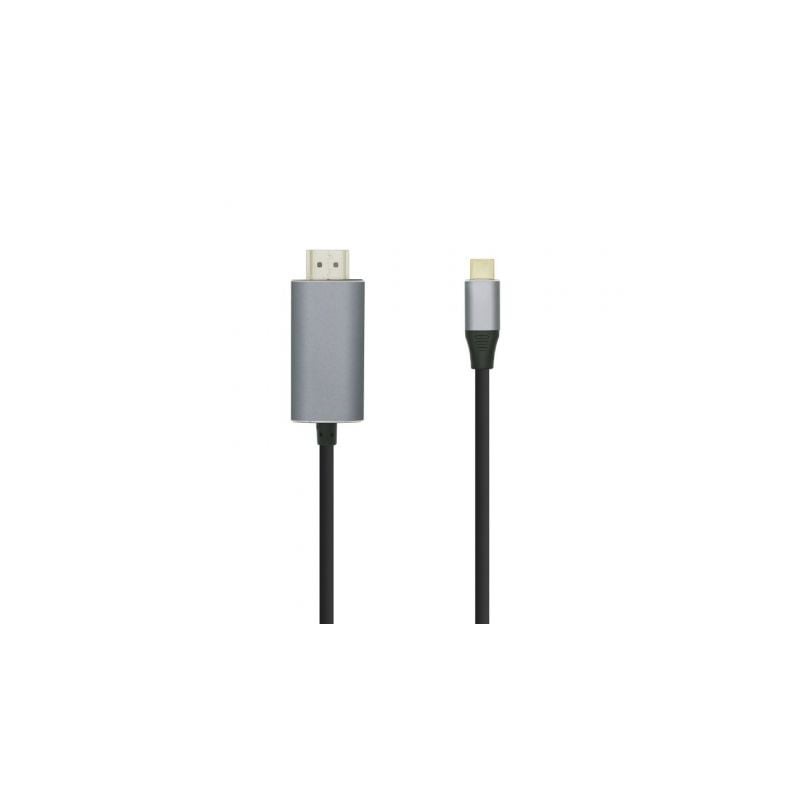 Cable conversor aisens a109-0393/ usb tipo-c macho - hdmi macho/ hasta 27w/ 1250mbps/ 1.8m/ negro