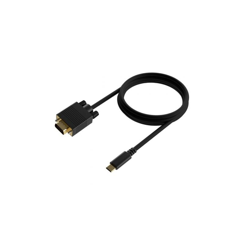 Cable conversor aisens a109-0692/ usb tipo-c macho - vga macho/ hasta 27w/ 1250mbps/ 80cm/ negro