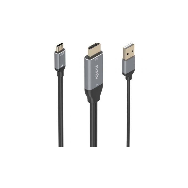 Cable conversor aisens a109-0871/ hdmi macho/ usb macho - usb tipo-c macho/ 1.8m/ negro