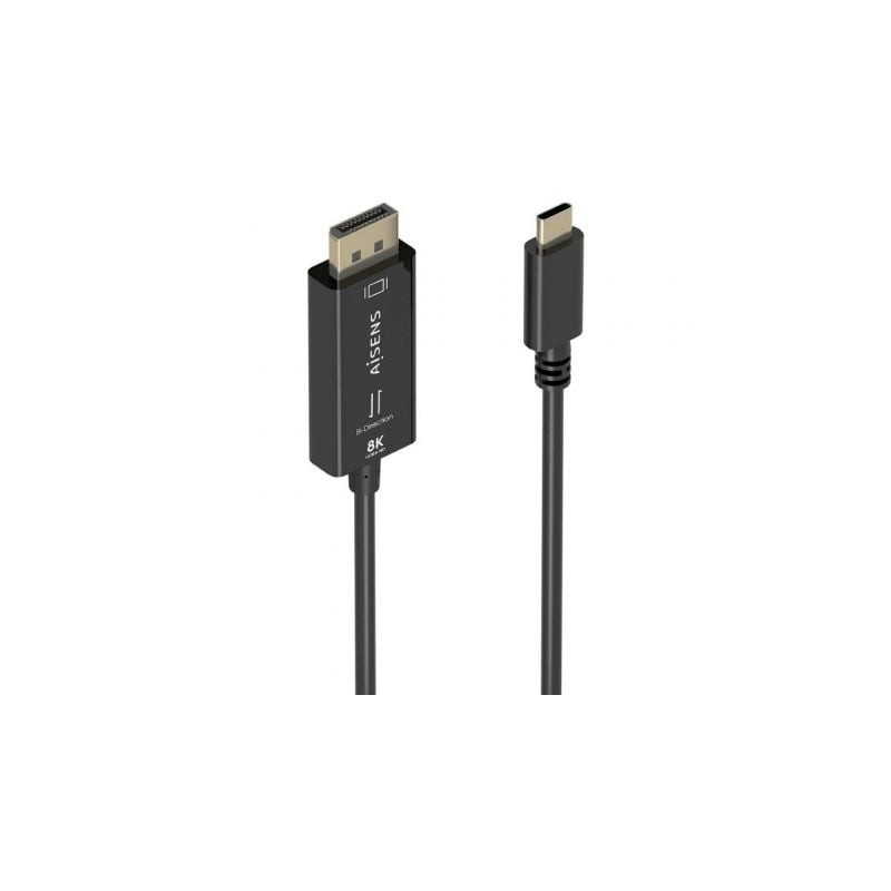 Cable conversor aisens a109-0879/ usb tipo-c macho - displayport macho/ 1.8m/ negro