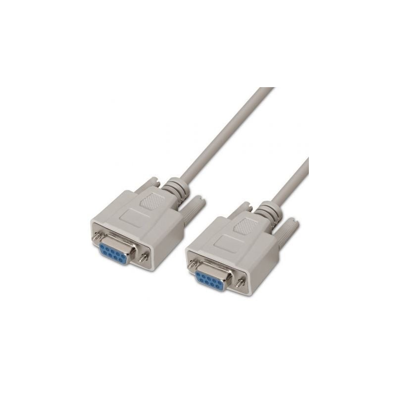 Cable serie rs232 aisens a112-0066/ db9 hembra - db9 hembra/ hasta 0.15w/ 1.6mbps/ 1.8m/ beige