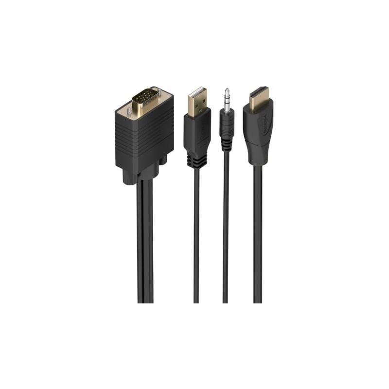 Cable conversor aisens a115-1007 svga macho - usb macho - jack macho/ hdmi macho/ 1m/ negro