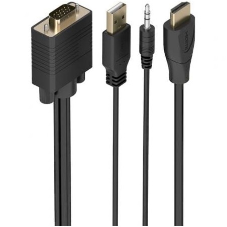 Cable conversor aisens a115-1007 svga macho - usb macho - jack macho/ hdmi macho/ 1m/ negro