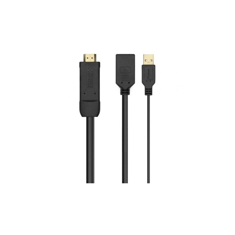 Cable conversor 4k aisens a122-0642/ hdmi macho - displayport hembra - usb macho/ hasta 10w/ 2250mbps/ 10cm + 10cm/ negro