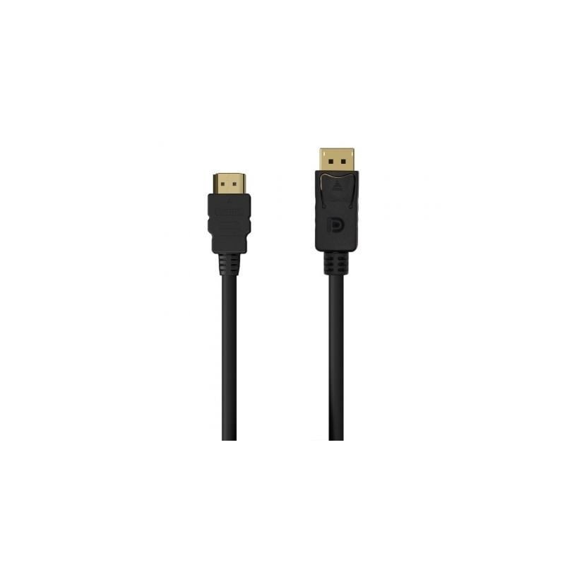 Cable conversor aisens a125-0550/ displayport macho - hdmi macho/ hasta 5w/ 2300mbps/ 50cm/ negro