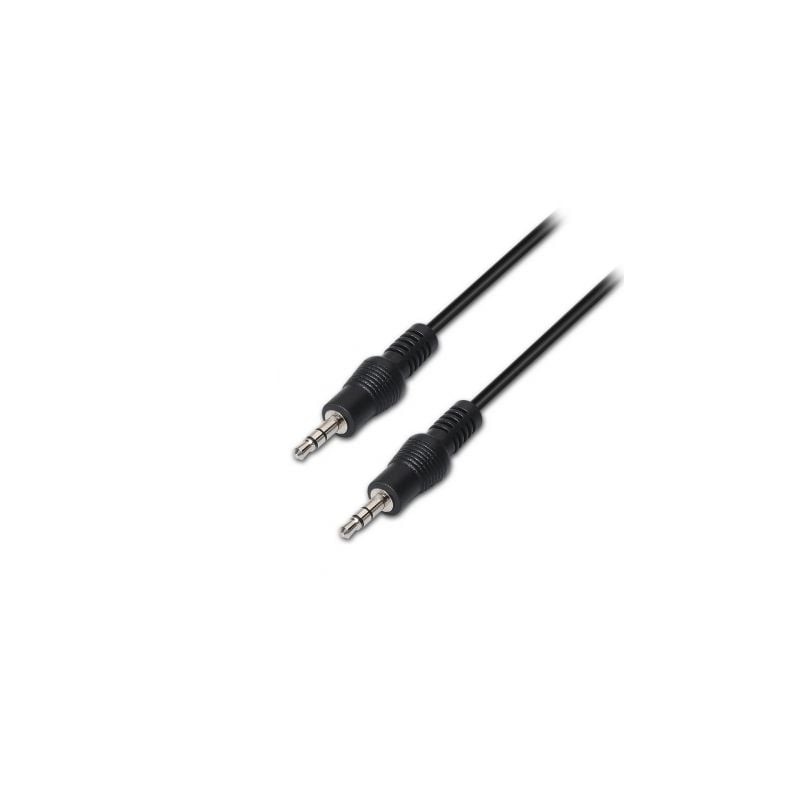 Cable estéreo aisens a128-0143/ jack 3.5 macho - jack 3.5 macho/ hasta 0.1w/ 3m/ negro