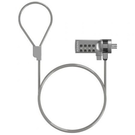 Cable de seguridad para portátiles aisens aslk-d40n01-sl/ 1.5m
