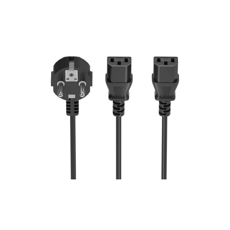 Cable alimentación cpu aisens a132-0865/ cee7 macho - 2x c13 hembra/ 3m/ negro