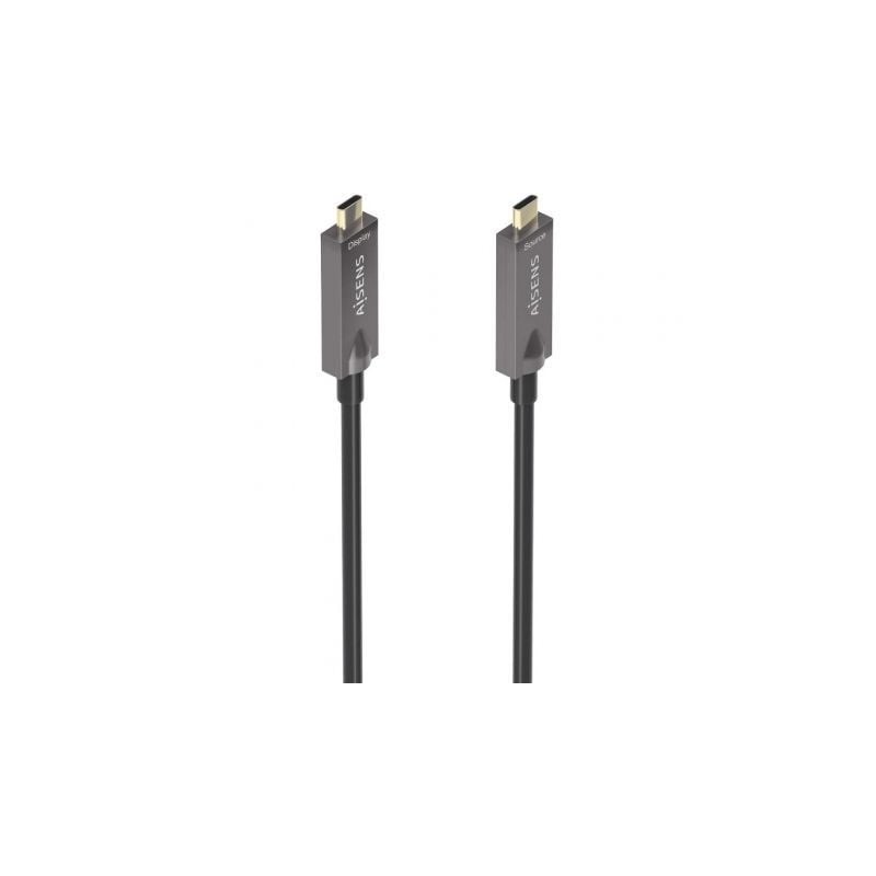 Cable usb 3.1 tipo-c aisens aoc a157-0882/ usb tipo-c macho - usb tipo-c macho/ hasta 60w/ 10gbps/ 10m/ negro