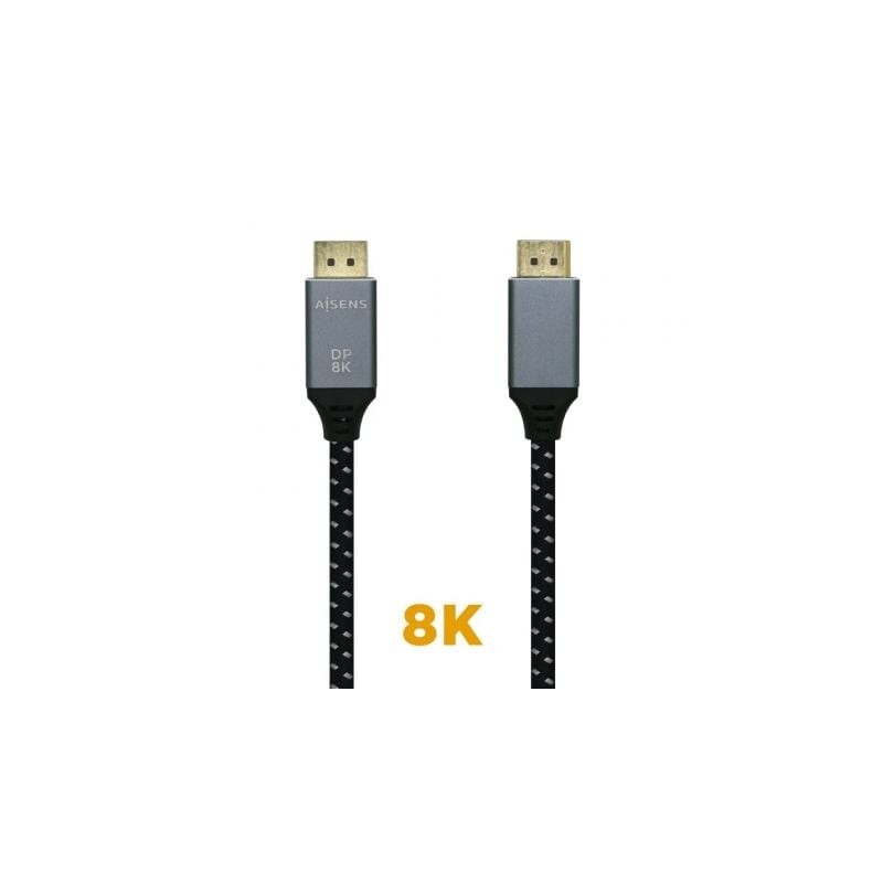 Cable displayport 1.4 8k aisens a149-0436/ displayport macho - displayport macho/ 1.5m/ negro gris