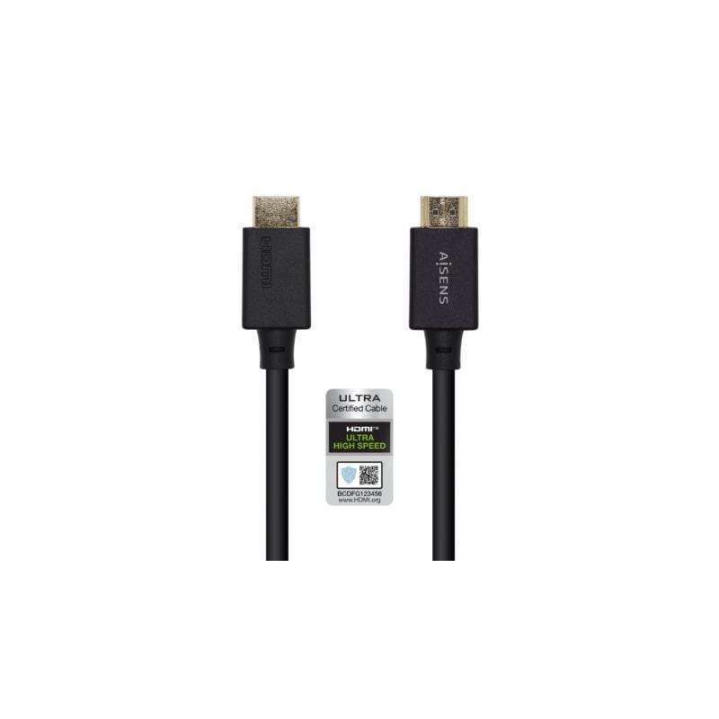 Cable hdmi 2.1 8k aisens a150-0423/ hdmi macho - hdmi macho/ 2m/ certificado/ negro