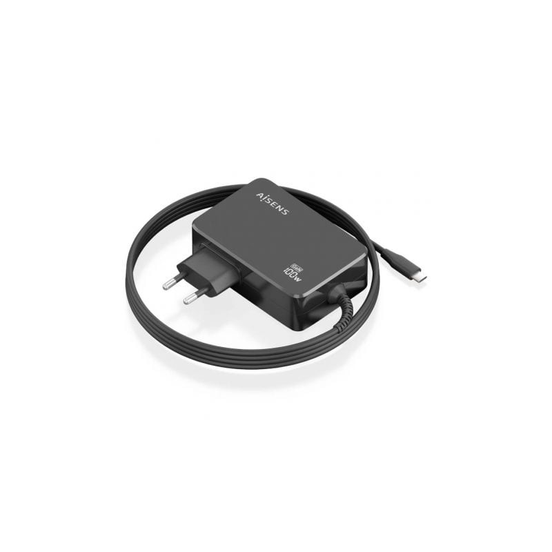 Cargador de portátil gan aisens asch-1pd100wl50-bk usb tipo-c/ 100w/ automático/ voltaje 5-20v