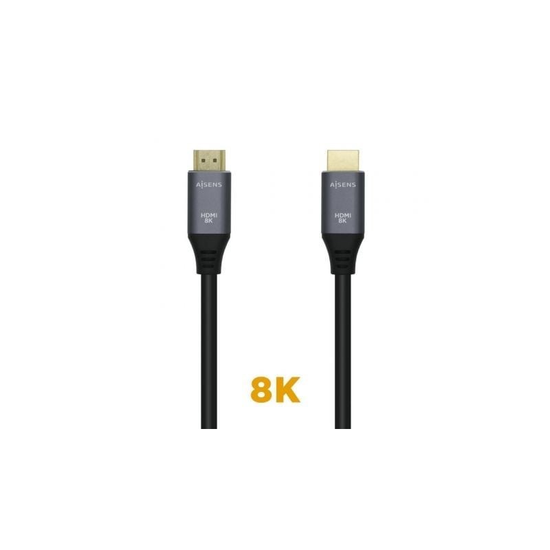 Cable hdmi 2.1 8k aisens a150-0426/ hdmi macho - hdmi macho/ 1m/ gris negro