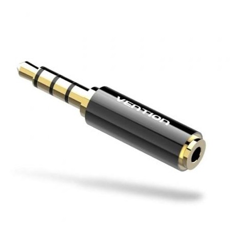 Adaptador jack vention bfbb0/ jack 3.5 macho - jack 2.5 hembra/ negro