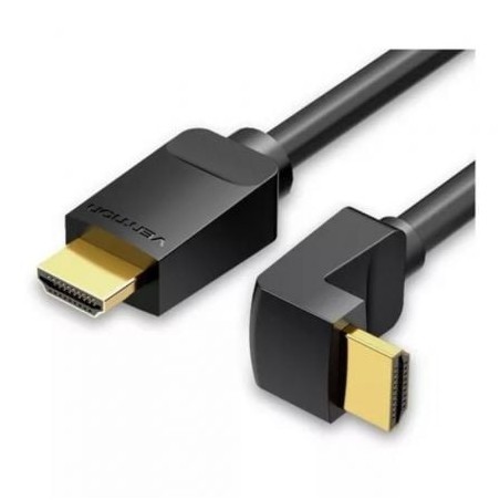 Cable hdmi 2.0 4k acodado 90º vention aarbh/ hdmi macho - hdmi macho/ 2m/ negro