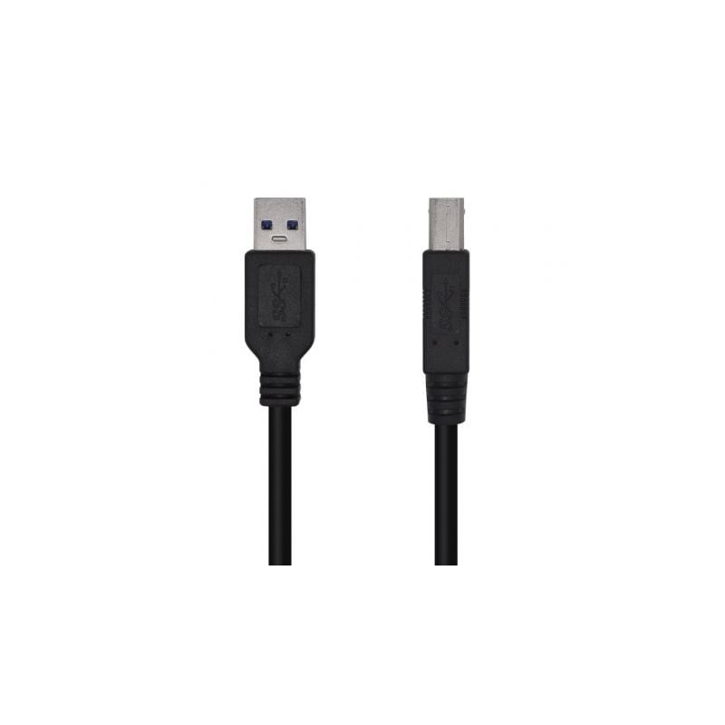 Cable usb 3.0 impresora aisens a105-0445/ usb tipo-b macho - usb macho/ 5gbps/ 3m/ negro
