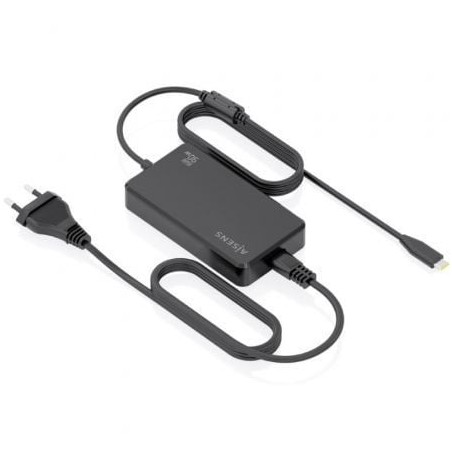 Cargador de portátil gan aisens asch-1pd90d069-bk/ 1xusb tipo-c/ 90w/ automático/ voltaje 5-20v