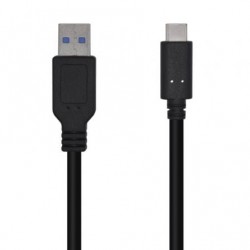 Cable usb 3.1 tipo-c aisens a107-0450/ usb tipo-c macho - usb macho/ 10gbps/ 1.5m/ negro