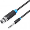 Cable estéreo vention bbebh/ jack 6.5 macho - xlr hembra/ 2m/ negro