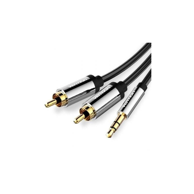 Cable estéreo vention bcfbj/ jack 3.5 macho - 2x rca macho/ 5m/ negro