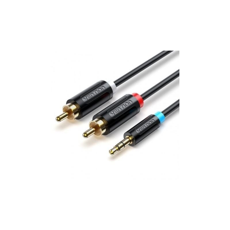 Cable estéreo vention bclbi/ jack 3.5 macho - 2x rca macho/ 3m/ negro