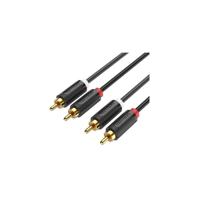 Cable estéreo vention bcmbg/ 2x rca macho - 2x rca macho/ 1.5m/ negro