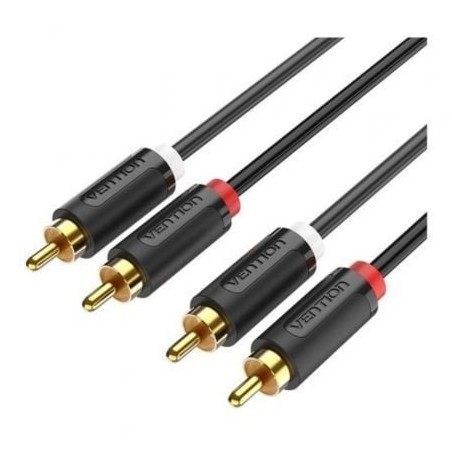 Cable estéreo vention bcmbg/ 2x rca macho - 2x rca macho/ 1.5m/ negro