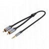 Cable estéreo vention bcnbh/ jack 3.5 macho - 2x rca macho/ 2m/ gris