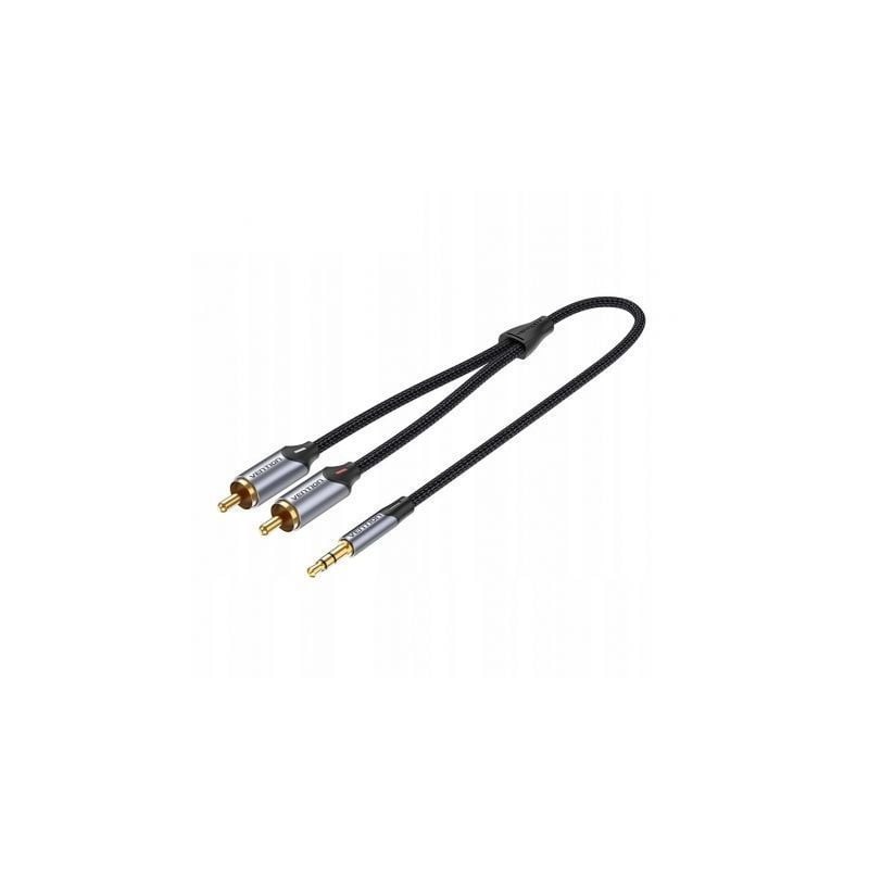 Cable estéreo vention bcnbj/ jack 3.5 macho - 2x rca macho/ 5m/ gris
