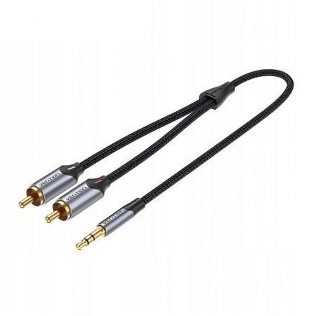 Cable estéreo vention bcnbj/ jack 3.5 macho - 2x rca macho/ 5m/ gris