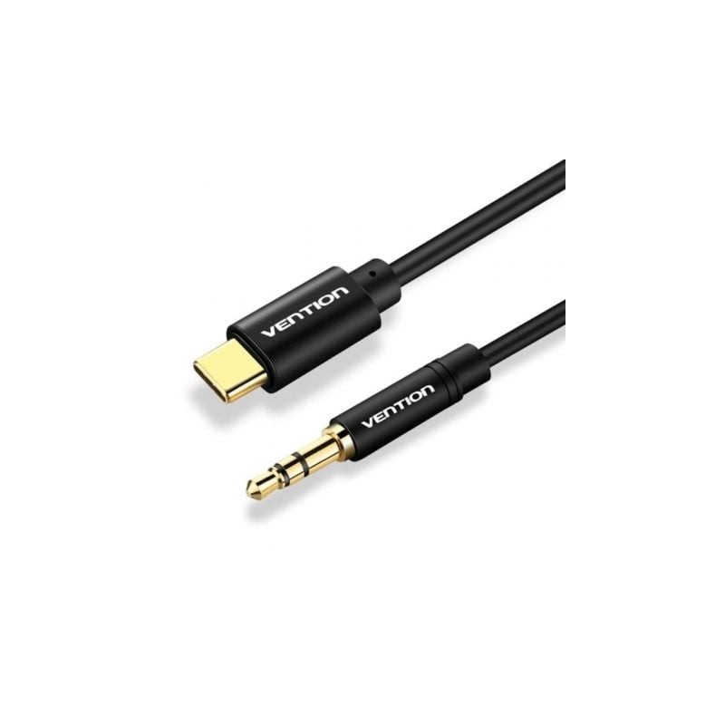Cable conversor audio vention bgabf/ usb tipo-c macho - jack 3.5 macho/ 1m/ negro